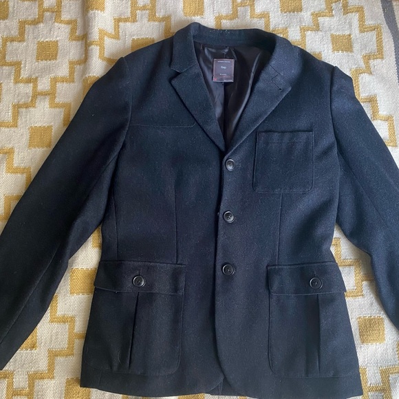 GAP Wool Blend Pea Coat Jacket Charcoal (M) - Picture 5 of 14